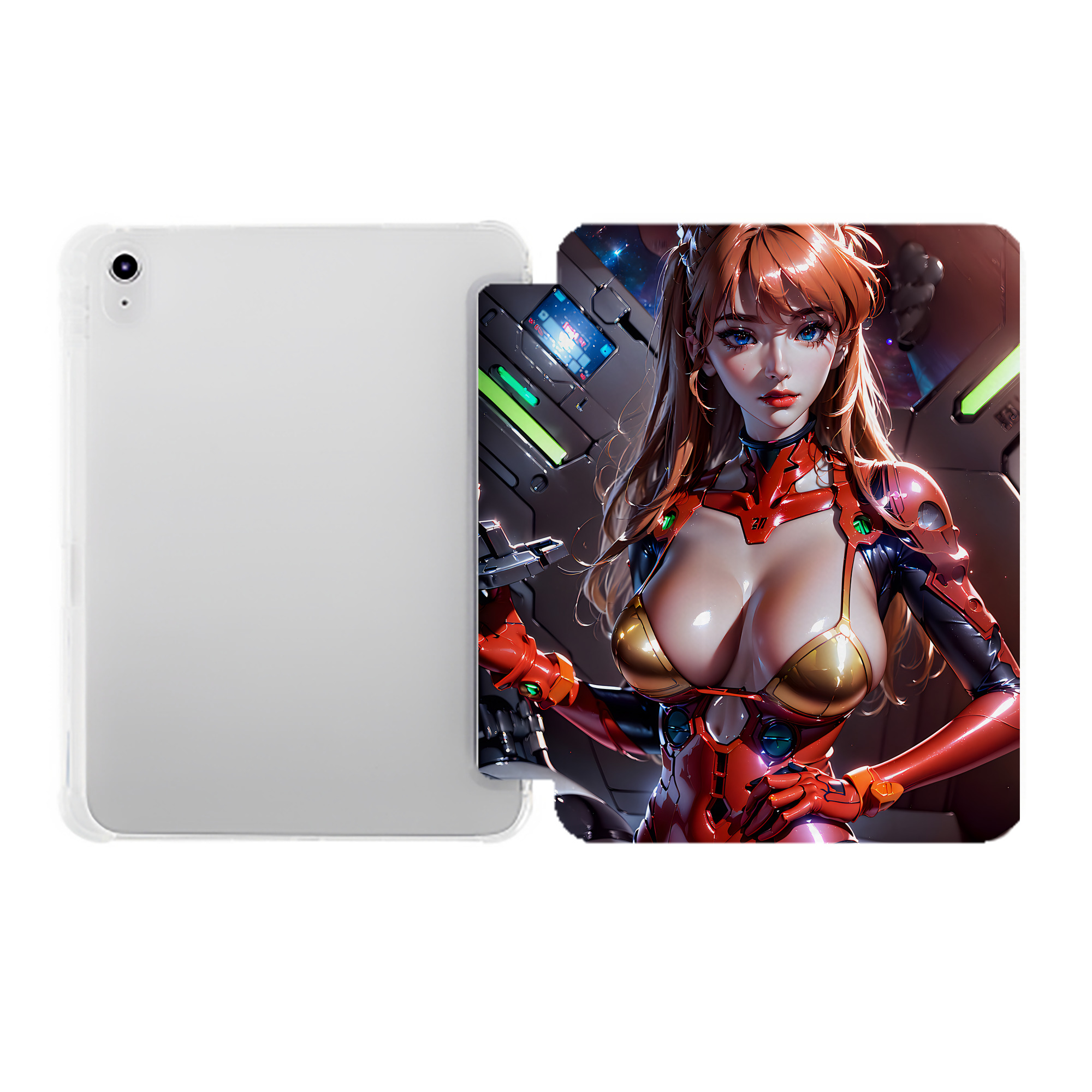 （画像用） EVA 新世紀エヴァンゲリオン IPad ケース ペン収納付き 三つ折りスタンド PUレザー×シリコン 対応機種9.5/10.5/10.9インチ